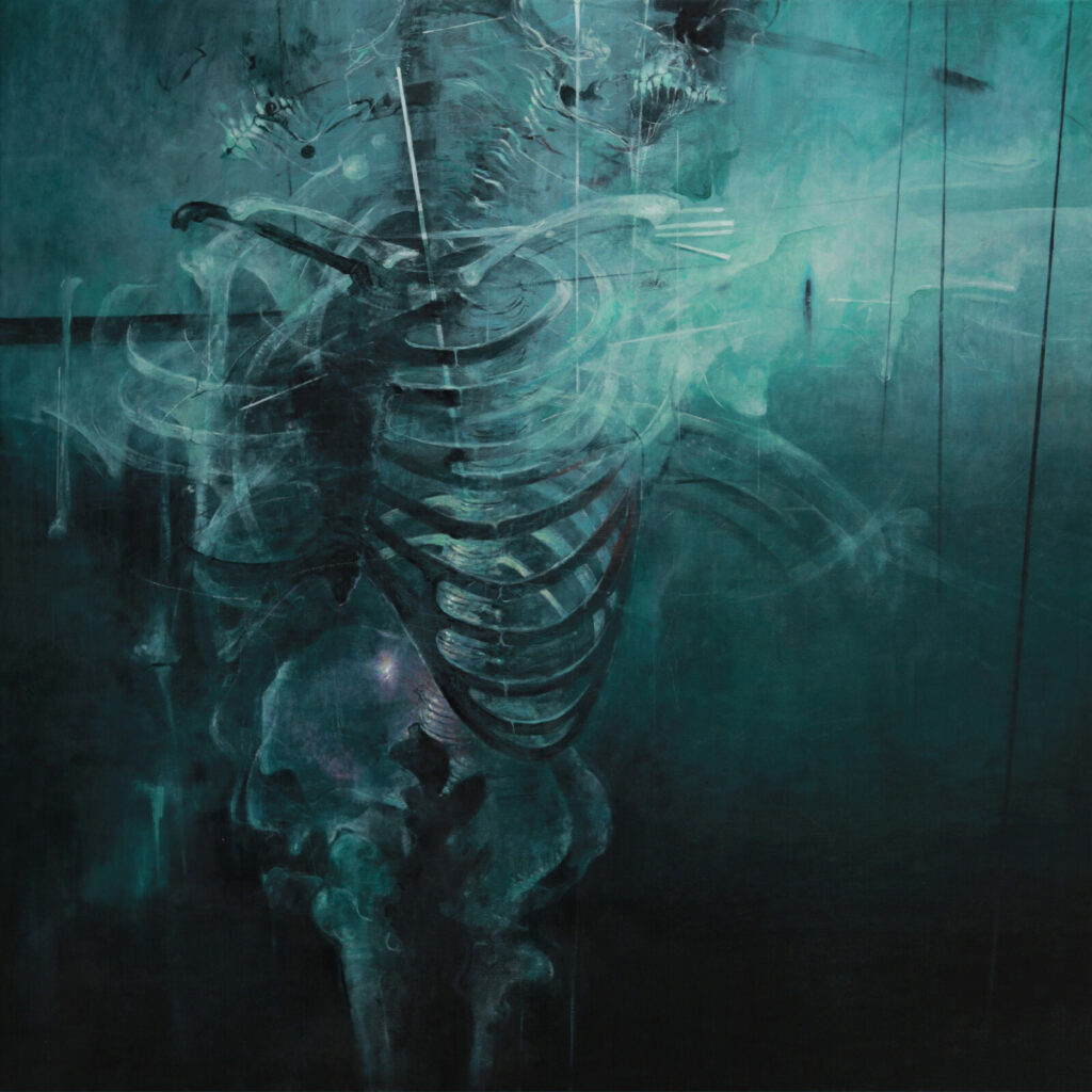 Własna migotliwością sycący się płomyk, 100x100 cm, 2021, Marcin Telega